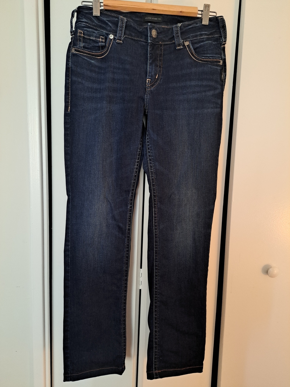 Silver Jeans Straight Leg Dark Blue Denim